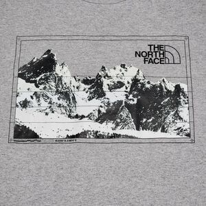 The North Face Men's SS Lt. Grey Tee Mountain Logo - Size XXL